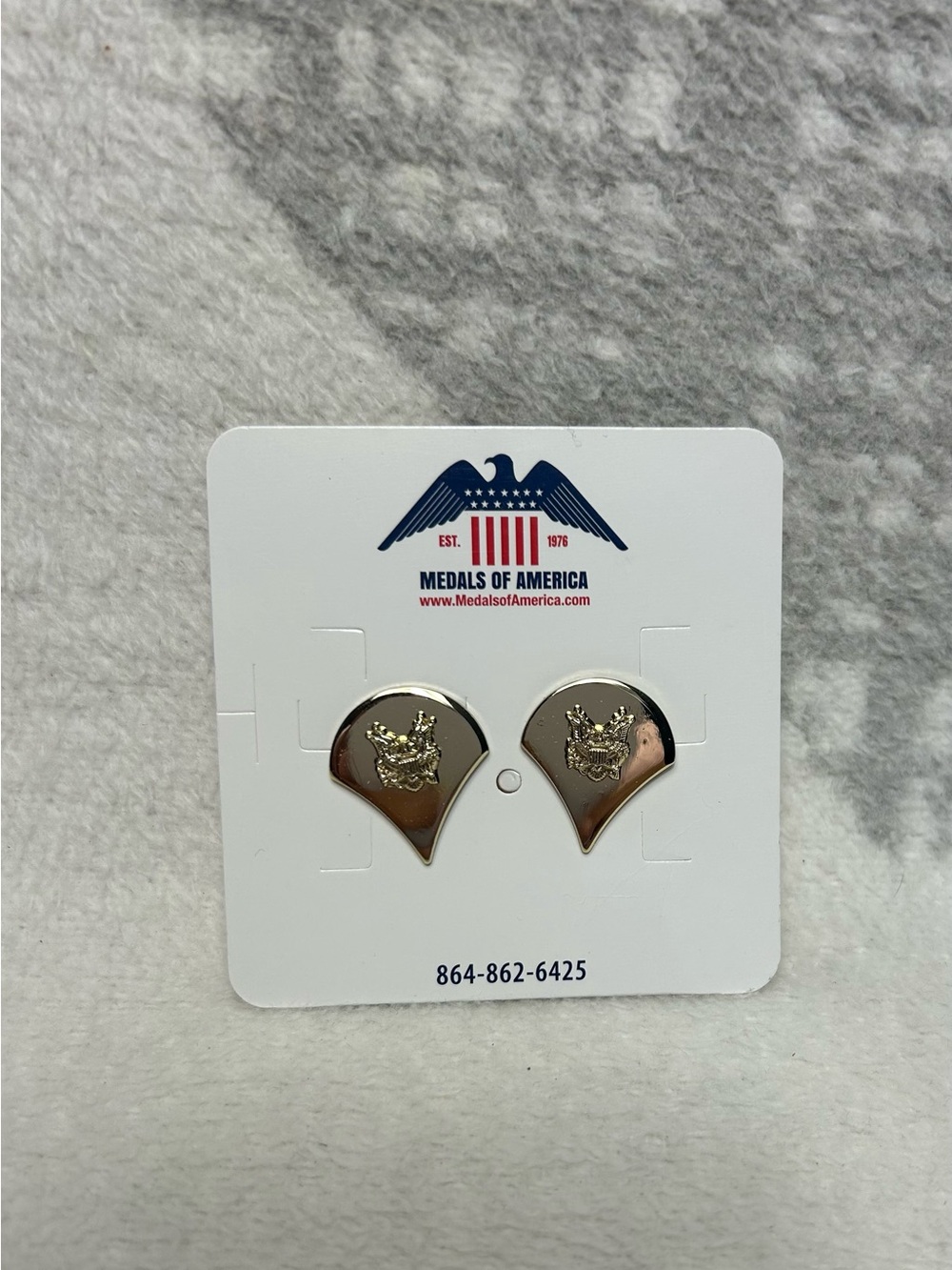 U.S. Army Specialist (E-4) rank insignia pins 22k gold plated finish